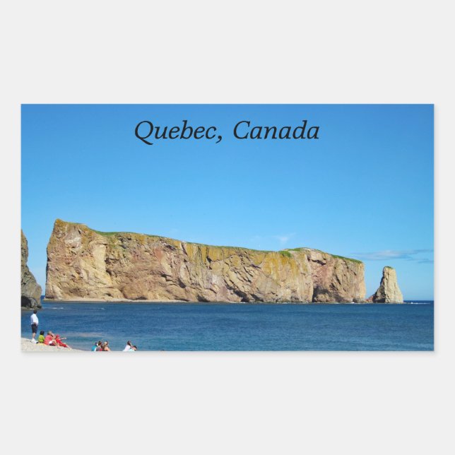 Percé Rock im Golf von St. Laurent Rechteckiger Aufkleber (Vorderseite)