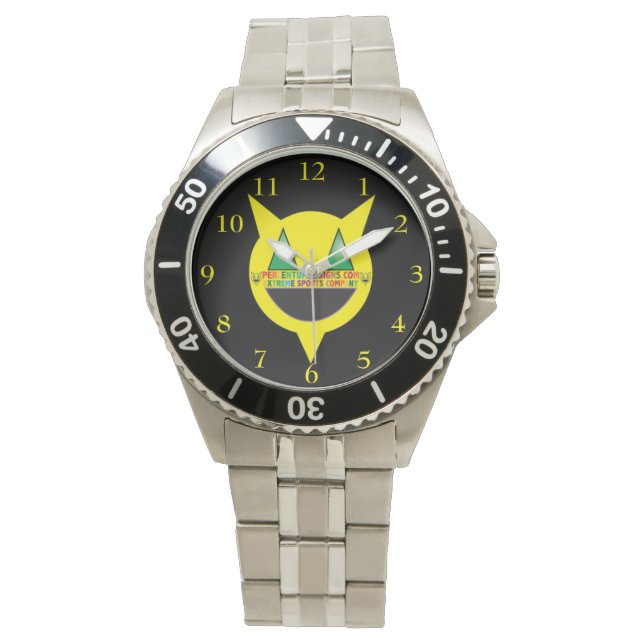 PERCENTUM-DESIGNS-Überwachung aus Edelstahl Armbanduhr (Vorderseite)