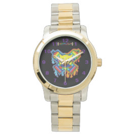 Percentum Gasmaske Übermäßig zwei Tone-Uhr Armbanduhr