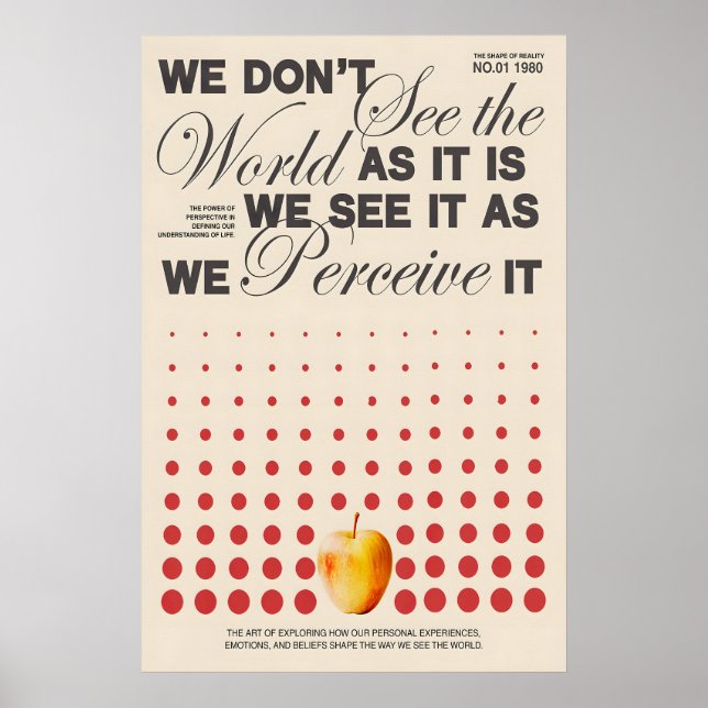 Perception Typography Poster Conceptual Art Print (Devant)