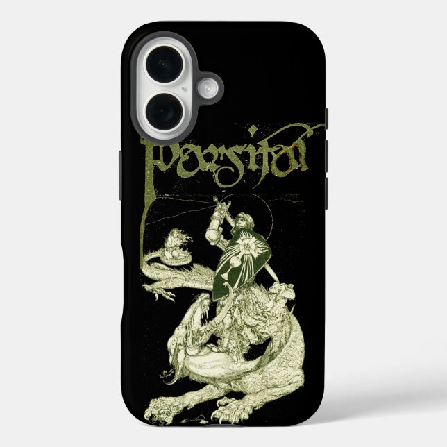 PERCEVAL KAMPF DRAGON,QUEST HOLY GRAIL Fantasy iPhone 16 Hülle (Rückseite)