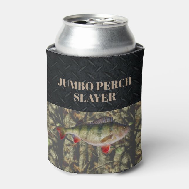Perch Fishing Camouflage Ice FIing Beer Holder Dosenkühler (Kanne Vorderseite)