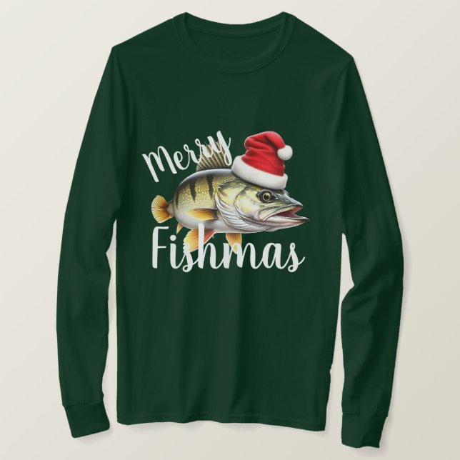Perch "Merry Fishmas" Ugly Christmas T-Shirt (Design vorne)