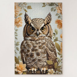 Perched Botanical Horned Owl