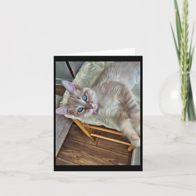 Perched Kitten Sticker Karte (Vorderseite)