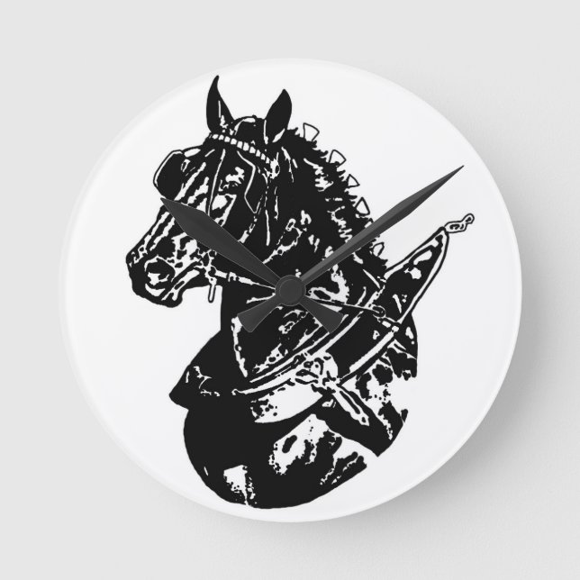 Percheron Draft Horse Wall Clock Runde Wanduhr (Vorderseite)