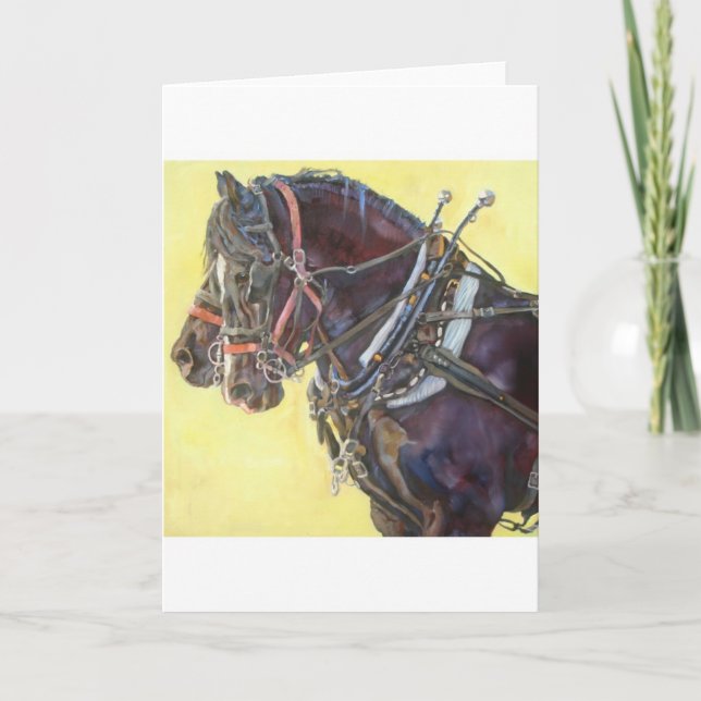 Percheron Entwurf der Pferdemannschaft Grußkarte Karte (Vorderseite)