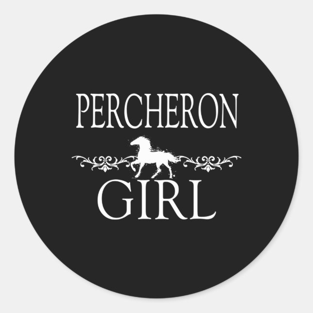 Percheron Horse Runder Aufkleber (Vorderseite)
