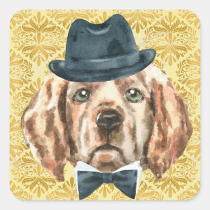 Percival der Labrador-Sticker Quadratischer Aufkleber