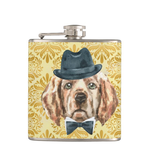 Percival des Labradors Vinyl Wrapped Flask Flachmann (Vorderseite)