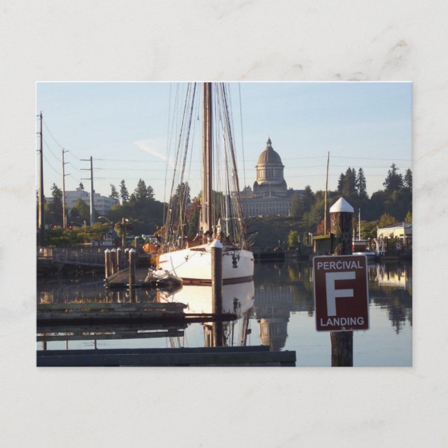 Percival Landing Postcard, Olympia, Washington. Postkarte (Vorderseite)