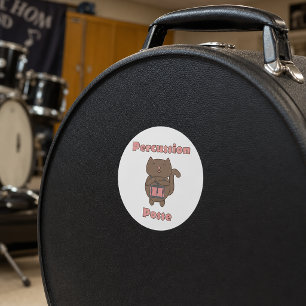 Percussion Posse Süße trommelnde Katze Musikliebha Runder Aufkleber