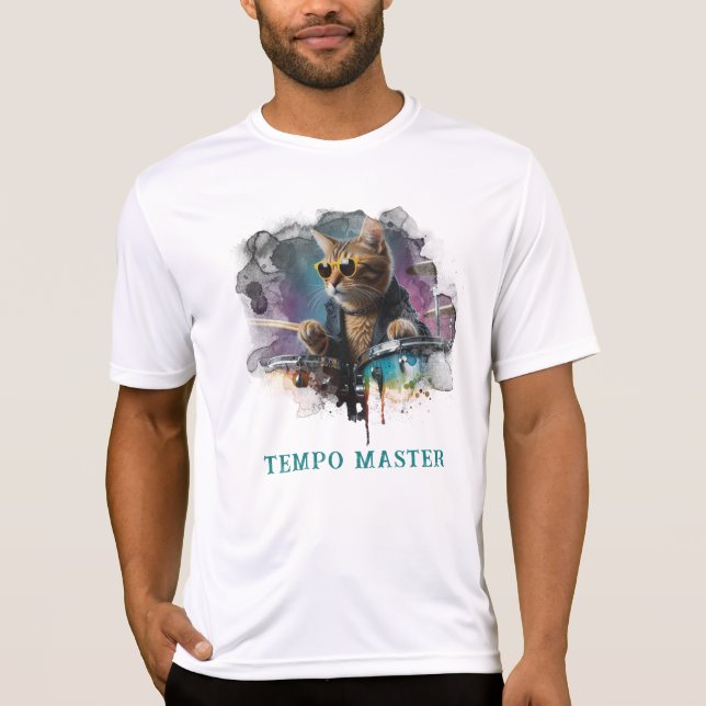 *~* Percussionist Cool Cat AP91 Sonnenbrille DRUMM T-Shirt (Vorderseite)