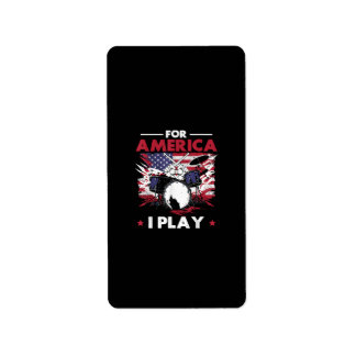 Percussionist Drum Drummer American Flag Patriotic Adressaufkleber