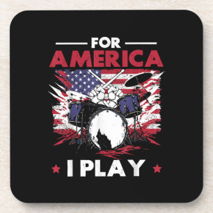 Percussionist Drum Drummer American Flag Patriotic Getränkeuntersetzer
