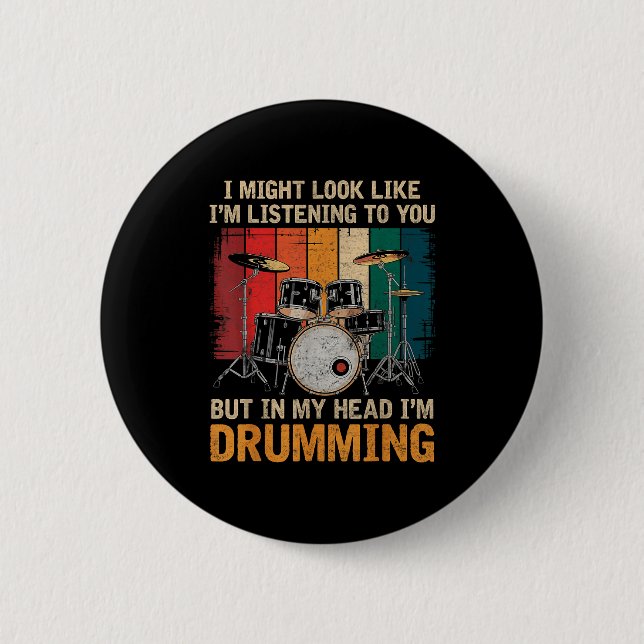 Percussionist Drumming For Drum Set Lover Drummers Button (Vorderseite)