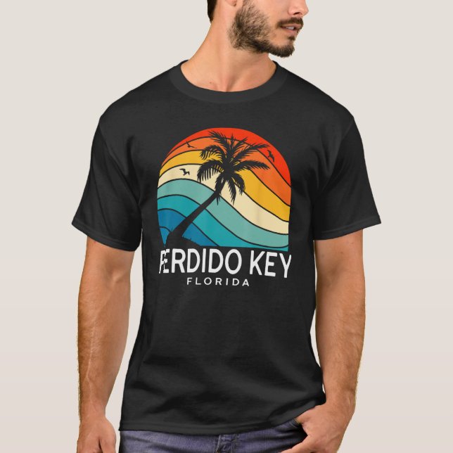 Perdido Key Florida Tropical Beach Palm Tree Souve T-Shirt (Vorderseite)