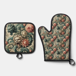 Perditionshistorie - Gotik Viktorianisch Ofenhandschuh & Topflappen-Set