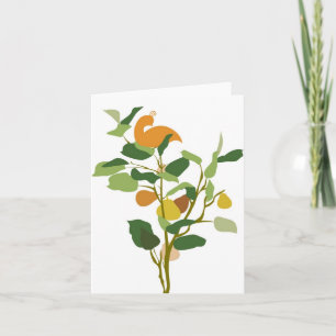 Perdrix de carte de Noël dans un poirier