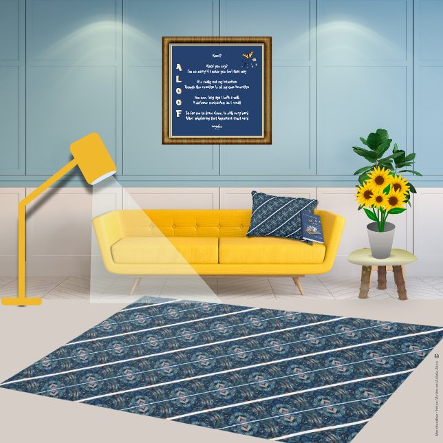Perdu dans un Quatrain - Aloof - Poster d'Adiela A (Blue Stripe Rug, Pillow, Lost in a Quatrain Book and Aloof Poster by Poet Adiela Akoo. Get yours now)