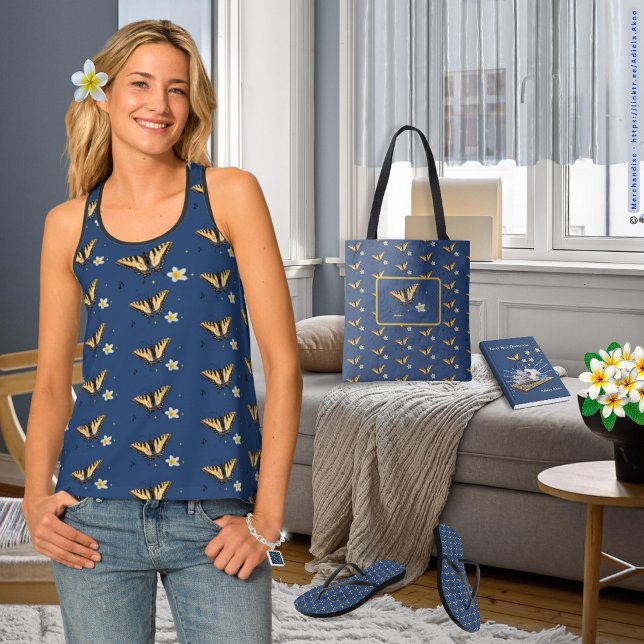 Perdu dans un Quatrain par Adiela Akoo - Sac fourr (Lost in a Quatrain Poetry Memoir, Charm Bracelet, Butterfly Tank, Tote & Flip Flops by Adiela Akoo)