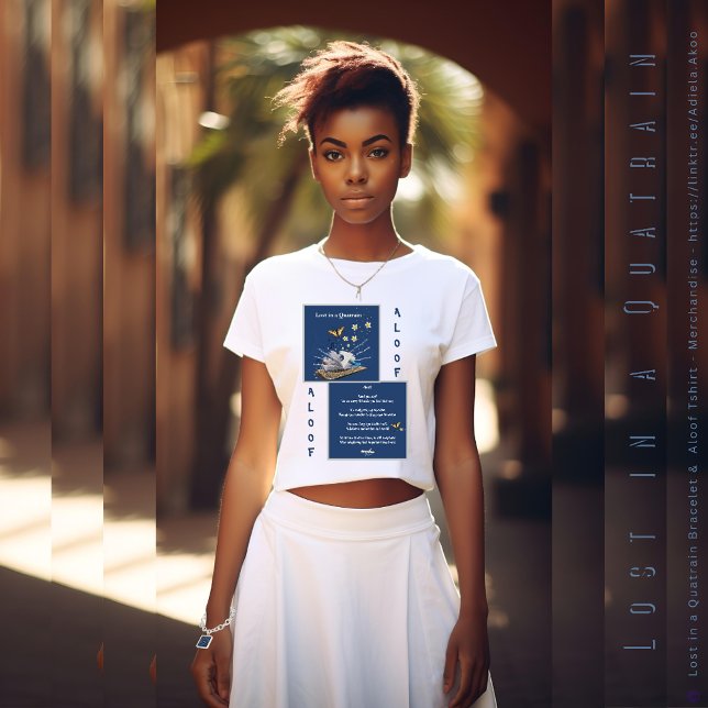 Perdu dans un T-shirt quasi ferroviaire par Adiela (Lost in a Quatrain Bracelet & Aloof Tshirt designed by Poet Adiela Akoo. Add tote 4 gr8t gift combo!)