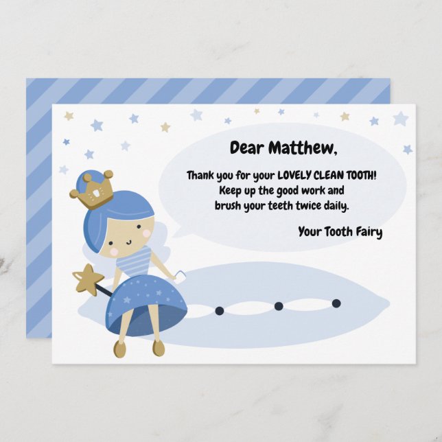 Perdu la première carte dentaire. Note de visite d (Devant / Derrière)