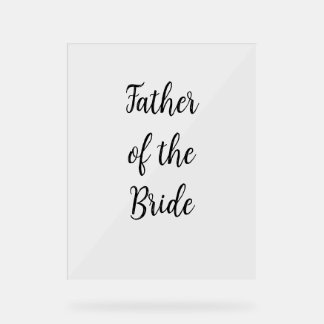 Père de la mariée Simple Mariage Typographie noire