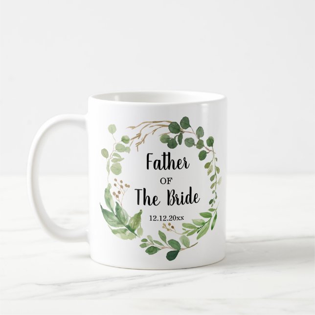 Père de la verdure de la mariée Mariage Mug (Gauche)
