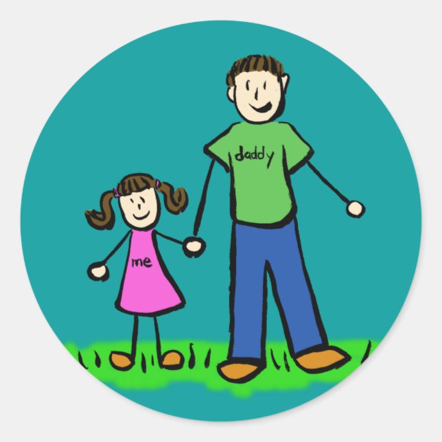 Père et fille Caractères de famille Stickers d'art (Devant)