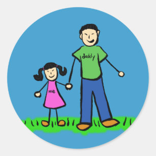 Père et fille Caractères de famille Stickers d'art
