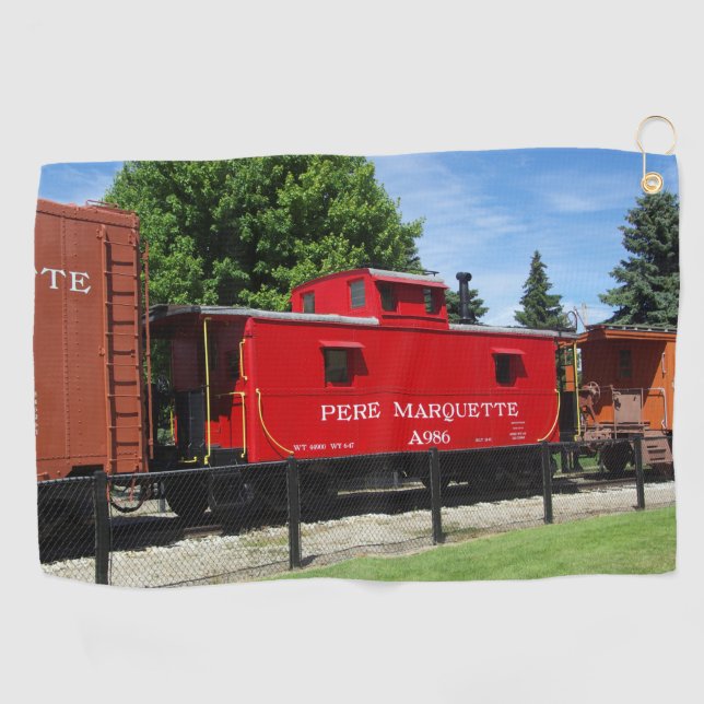 Pere Marquette Caboose A986 Golfhandtuch (Horizontal)