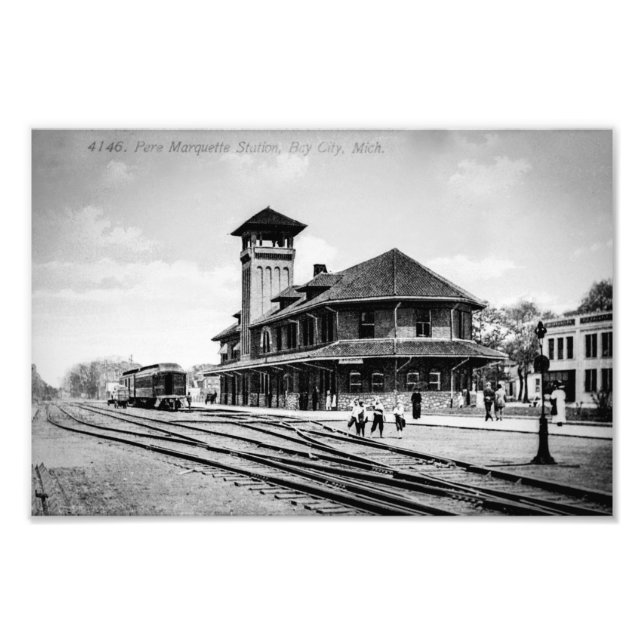 Pere Marquette Railroad Depot, Bay City, MI Fotodruck (Vorne)