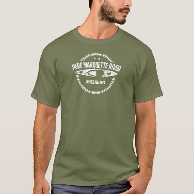 Pere Marquette River Michigan Kayaking T-Shirt (Vorderseite)