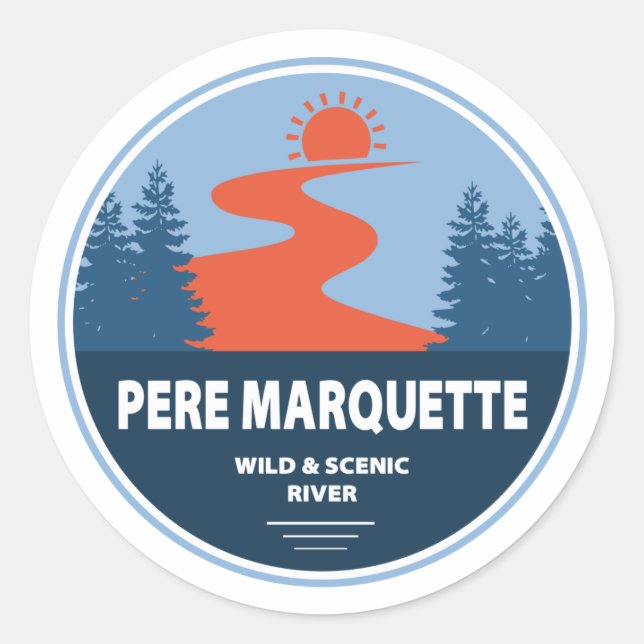 Pere Marquette Wild und Landschaftlicher Fluss Runder Aufkleber (Vorderseite)