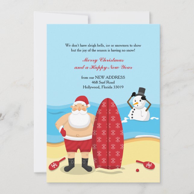 Père Noël à la plage Faire-part mobile (Devant)