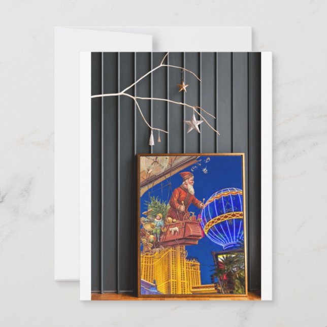 Père Noël à Las Vegas - Carte de voeux de Noël (Devant)