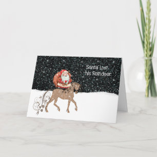Père Noël a perdu sa carte de Noël Reindeer pour e