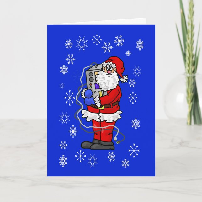 Père Noël Accroche Sa Carte Radio Christmas (Devant)