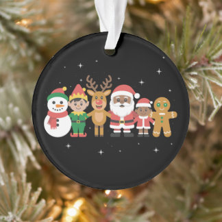 Père Noël afro-américain de famille noire de Noël