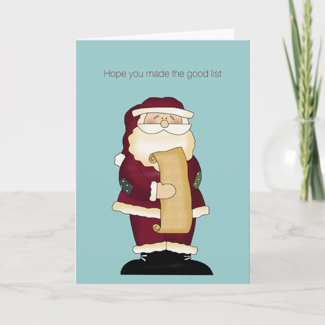 Père Noël amusant avec la carte de voeux de Noël (Devant)