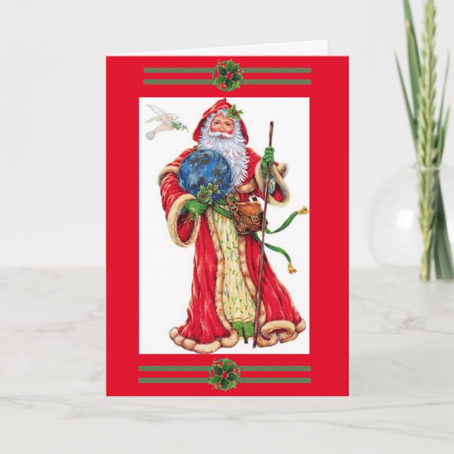 Père Noël apporte la carte de Noël pour la paix (Devant)