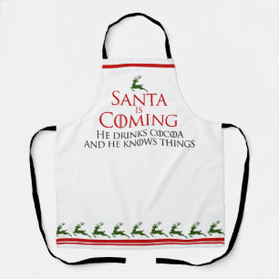 Père Noël arrive   Amusant tablier de Noël