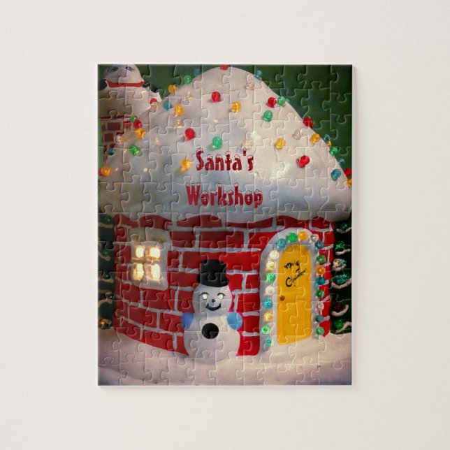 Père Noël Atelier photo Puzzle avec boîte cadeau (Vertical)