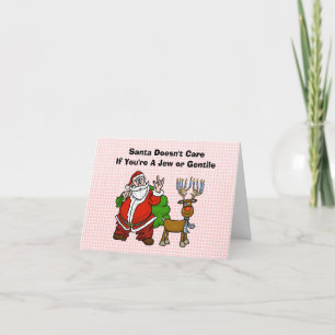 Père Noël avec carte juive Rudolph Chrismukkah
