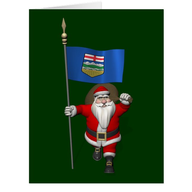 Père Noël Avec Drapeau De L'Alberta CDN (Devant)