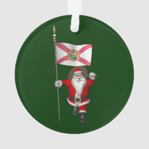 Père Noël Avec L'Ensigne De Floride