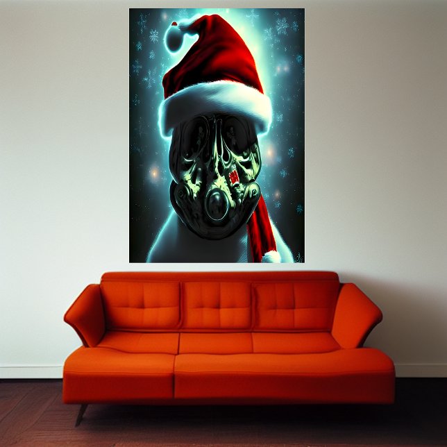 Père Noël avec masque à gaz | AI Art Poster (Créateur téléchargé)