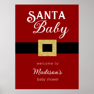 Père Noël Baby Baby shower de Noël Affiche de bien