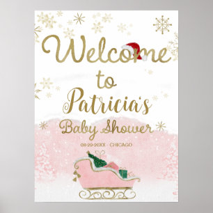 Père Noël Baby Baby shower de Noël Affiche de bien